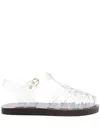 Ancient Greek Sandals Womens Homeria Fisherman Flat Leather And Jelly In White