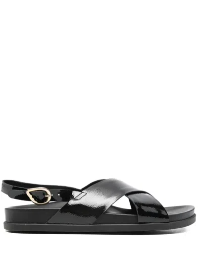 Ancient Greek Sandals Ikesia Crossover-strap Sandals In Black
