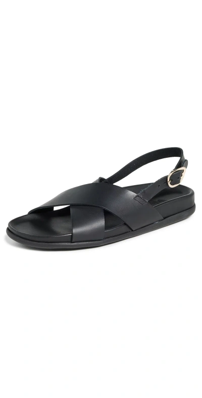 Ancient Greek Sandals Ikesia Sandals Black