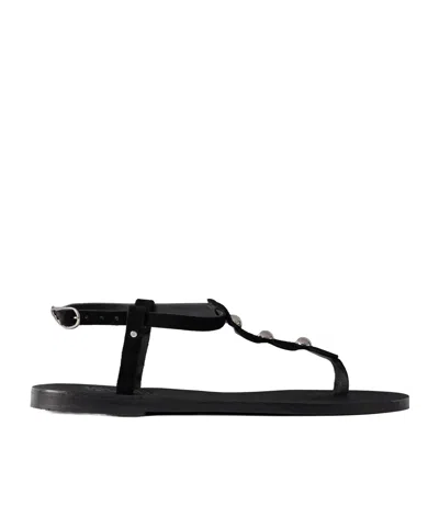Ancient Greek Sandals Ilida Studded Suede Sandals In Black