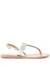 Ancient Greek Sandals Ilios Leather Sandals In Silber
