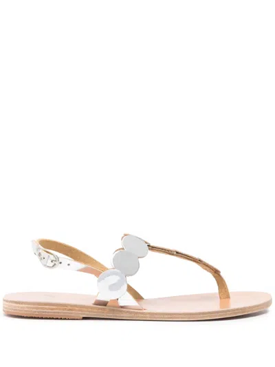 Ancient Greek Sandals Ilios Leather Sandals In Silber
