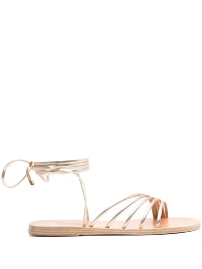 Ancient Greek Sandals Ipoliti Ankle-tie Sandals In Gold