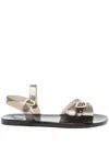 Ancient Greek Sandals Flache Irini Sandalen In Black
