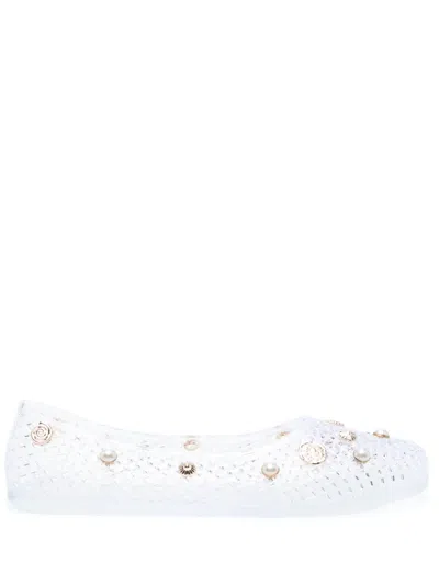 Ancient Greek Sandals Iro Embellished Rubber Ballet Flats In White