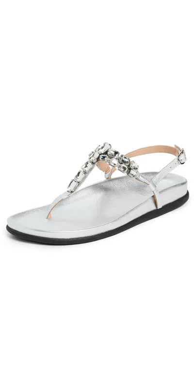 Ancient Greek Sandals Katerina Crystal Sandals Silver