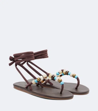 Ancient Greek Sandals Katia Beaded Thong Sandals In Multi
