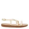 ANCIENT GREEK SANDALS ANCIENT GREEK SANDALS KIDS OFF WHITE LEATHER SOFT PEARL SANDALS