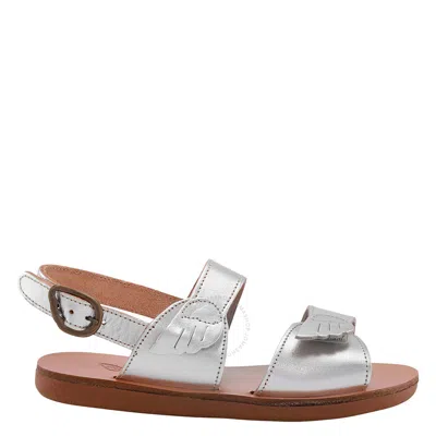 Ancient Greek Sandals Kids Silver Iliada Open-toe Sandals In Silver Tone