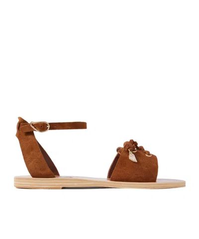 Ancient Greek Sandals Sentina Lace-up Suede Sandals In Brown