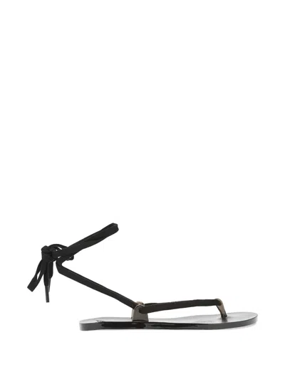 Ancient Greek Sandals Lace-up Thong Sandals In Black