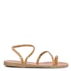 Ancient Greek Sandals Ladies Natural Eleftheria Pearls Flat Sandals