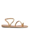 Ancient Greek Sandals Ladies Natural Eleftheria Pearls Flat Sandals