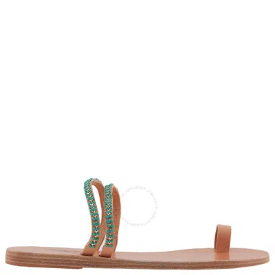Ancient Greek Sandals Ladies Skalida Flat Sandals In Blue