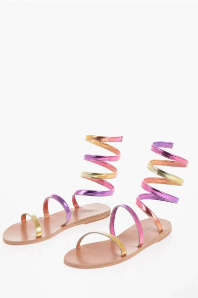 Ancient Greek Sandals Ofis Wraparound Flat Sandals In Multicolor