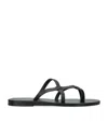 Ancient Greek Sandals Leather Armos Sandals In Black