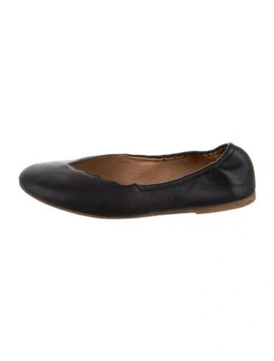 Pre-owned Ancient Greek Sandals Leather Ballet Flats In Black