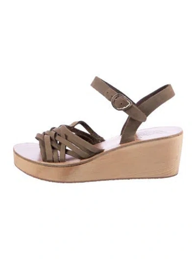 Pre-owned Ancient Greek Sandals Leather Braided Accents Sandals In Brown