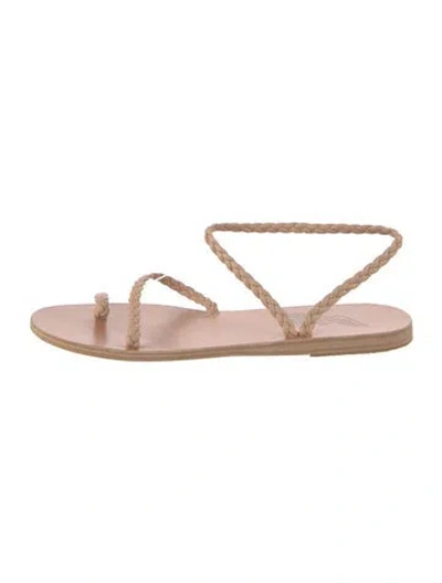 Pre-owned Ancient Greek Sandals Leather Braided Accents Sandals In Neutral