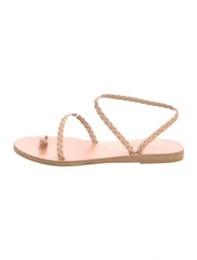 Pre-owned Ancient Greek Sandals Leather Braided Accents Sandals In Neutrals