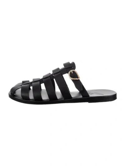 Pre-owned Ancient Greek Sandals Leather Flats In Black