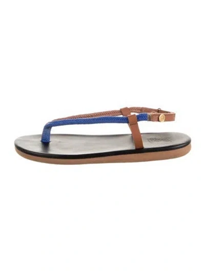 Pre-owned Ancient Greek Sandals Leather Flats In Blue