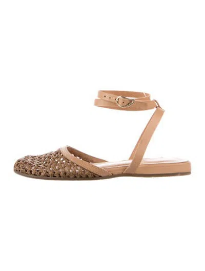Pre-owned Ancient Greek Sandals Leather Flats In Neutrals