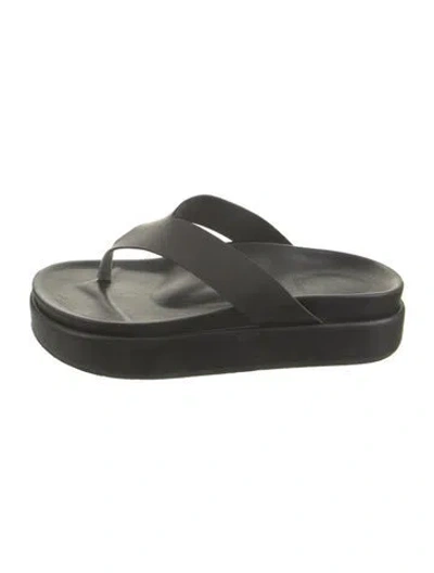 Pre-owned Ancient Greek Sandals Leather Flip Flops In Black/green