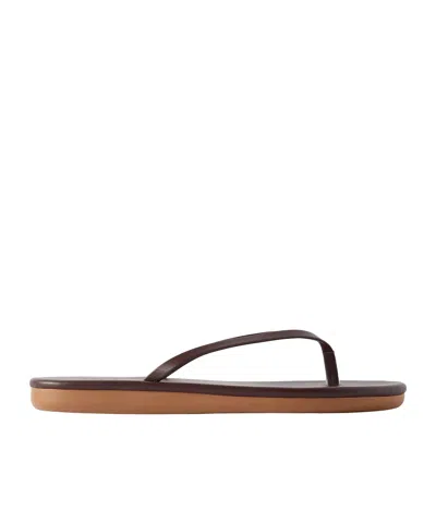 Ancient Greek Sandals Saionara Leather Flip Flops In Brown