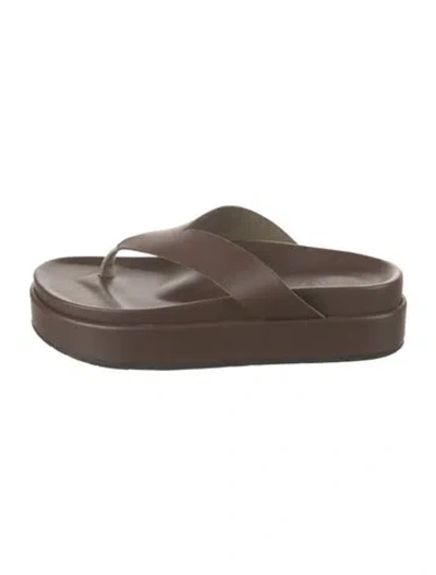 Pre-owned Ancient Greek Sandals Leather Flip Flops In Brown