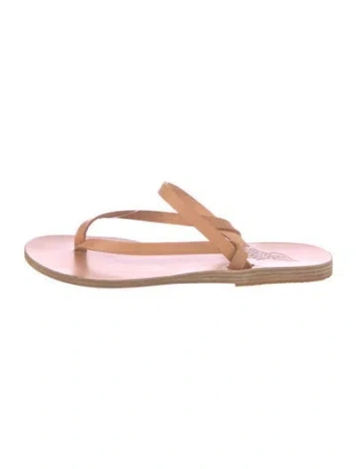 Pre-owned Ancient Greek Sandals Leather Flip Flops In Neutral