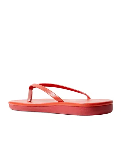 Ancient Greek Sandals Saionara Leather Flip Flops In Red