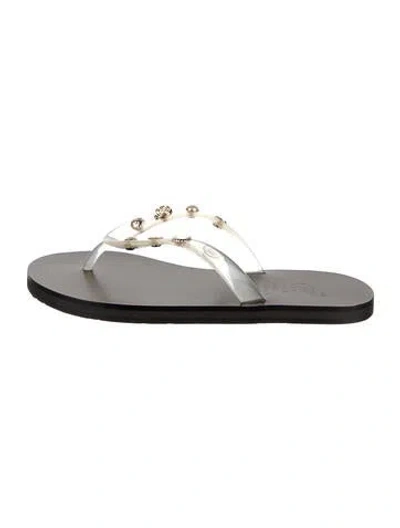 Pre-owned Ancient Greek Sandals Leather Flip Flops In White