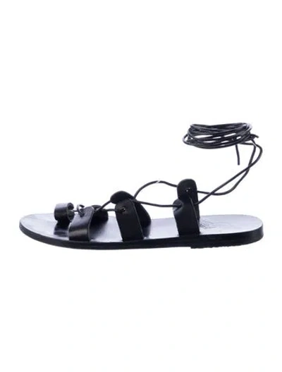 Pre-owned Ancient Greek Sandals Leather Gladiator Sandals In Blue