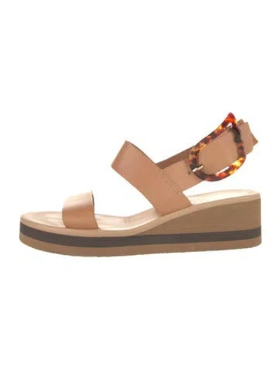 Pre-owned Ancient Greek Sandals Leather Gladiator Sandals In Neutral