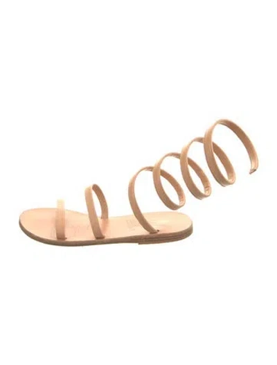 Pre-owned Ancient Greek Sandals Leather Gladiator Sandals In Neutral