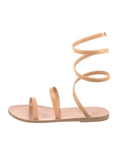 Pre-owned Ancient Greek Sandals Leather Gladiator Sandals In Neutral