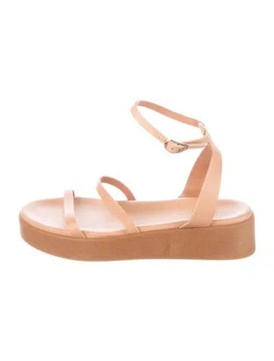 Pre-owned Ancient Greek Sandals Leather Gladiator Sandals In Neutral