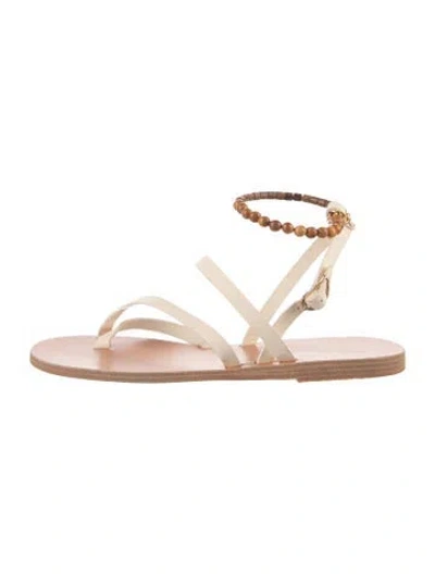 Pre-owned Ancient Greek Sandals Leather Gladiator Sandals In Neutral