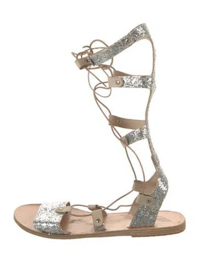 Pre-owned Ancient Greek Sandals Leather Gladiator Sandals In Neutrals