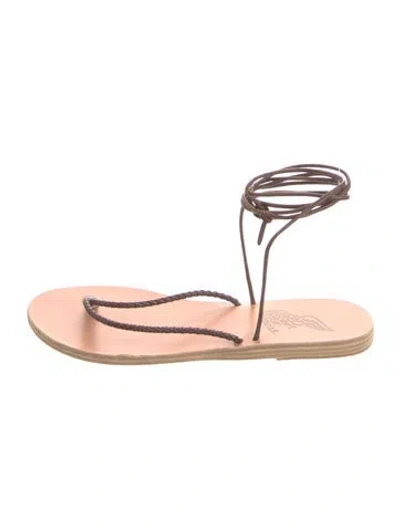 Pre-owned Ancient Greek Sandals Leather Gladiator Sandals In Pink