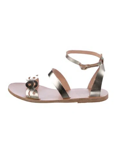 Pre-owned Ancient Greek Sandals Leather Gladiator Sandals In Purple