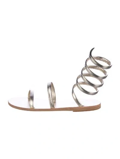 Pre-owned Ancient Greek Sandals Leather Gladiator Sandals In Transparent