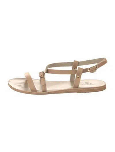 Pre-owned Ancient Greek Sandals Leather Gladiator Sandals In White