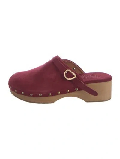Pre-owned Ancient Greek Sandals Leather Mules In Burgundy