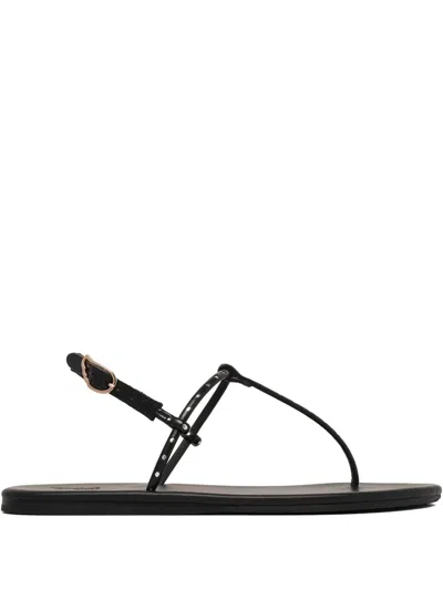 Ancient Greek Sandals Leather Sandals In 黑色