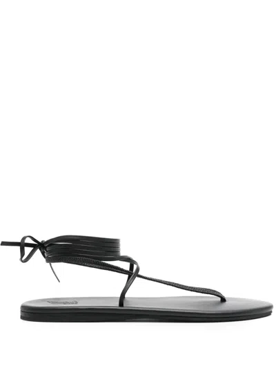 Ancient Greek Sandals Leather Sandals In Black