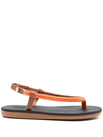 Ancient Greek Sandals Sandalen Aus Leder In Orange