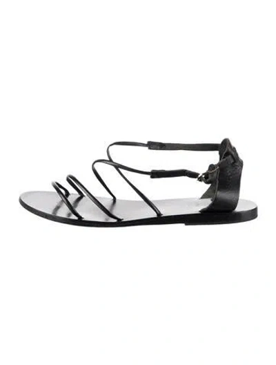 Pre-owned Ancient Greek Sandals Leather Sandals In Black