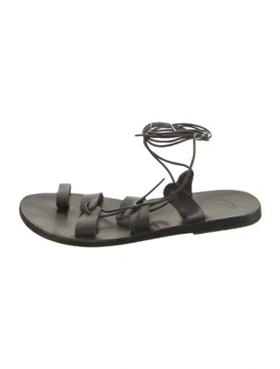 Pre-owned Ancient Greek Sandals Leather Sandals In Black